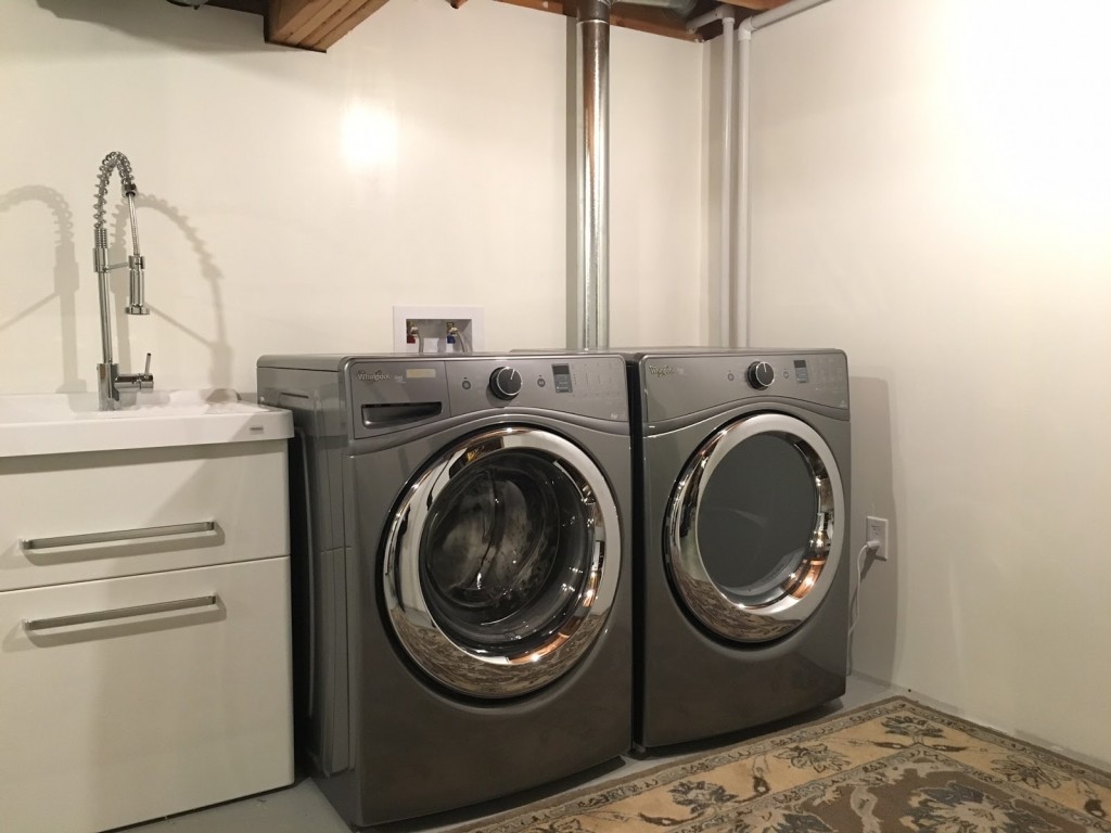 Transforming an unused basement into a new laundry room